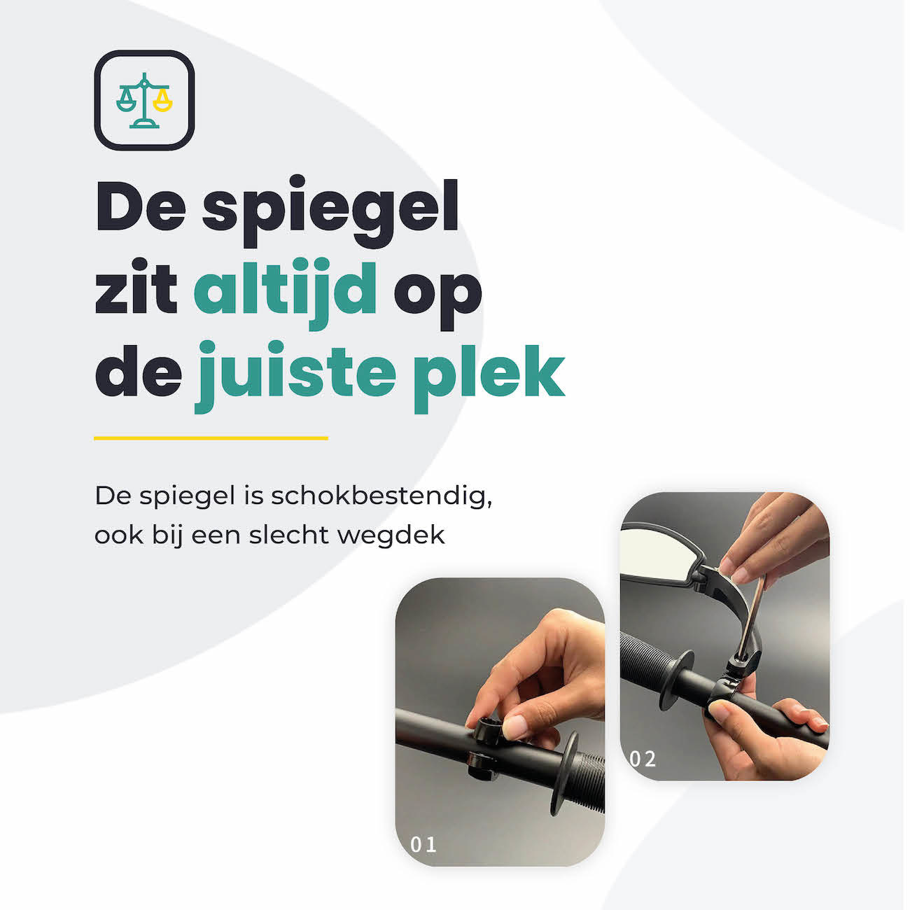 Fietsspiegel Rechts - Extra Stevig - Wegklapbaar - Afbeelding 7