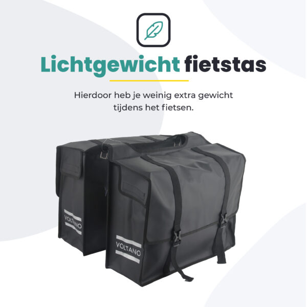 Voltano Dubbele Fietstas XL - Tarpaulin - 100% Waterdicht en Slijtvast - 48 Liter - Zwart - Afbeelding 9