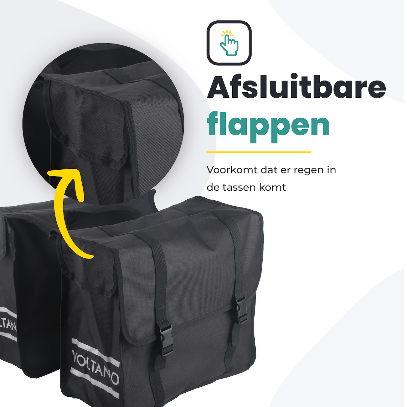 Voltano Dubbele Fietstas XL - Zwart - 48 Liter - Afbeelding 2