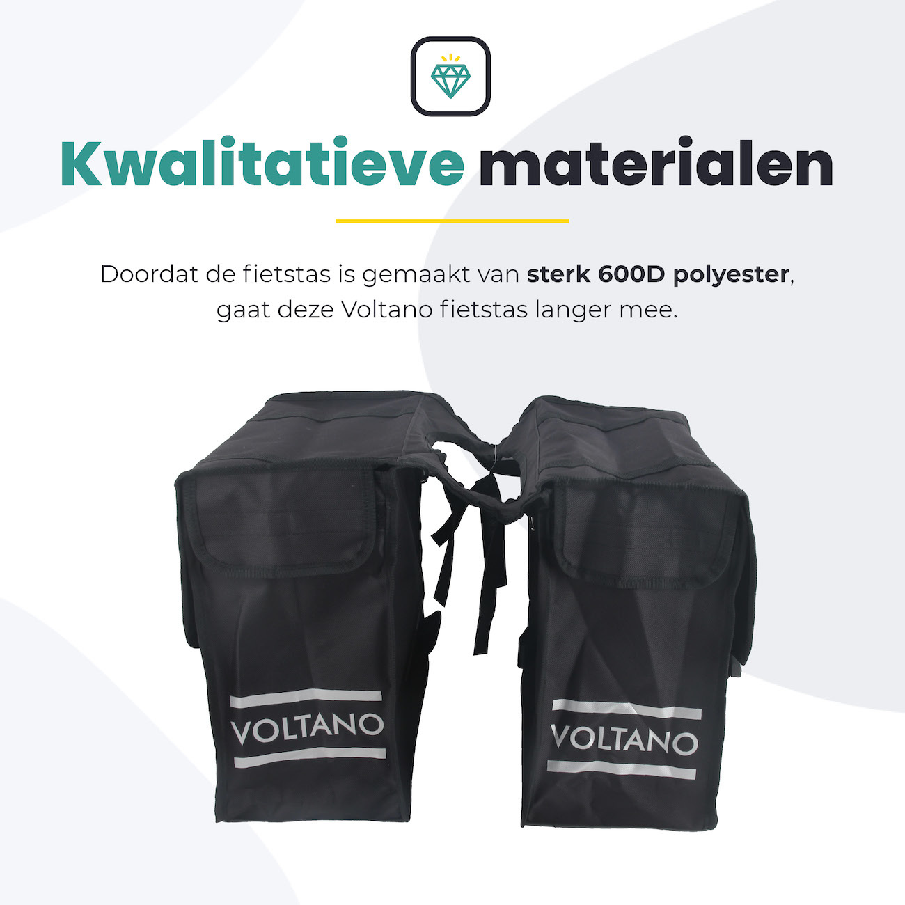 Voltano Dubbele Fietstas XL - Zwart - 48 Liter - Afbeelding 4