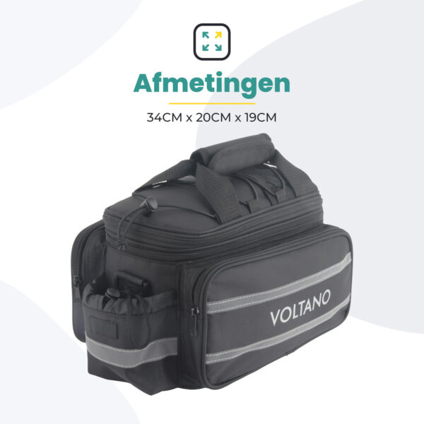 Voltano Luxe Bagagedrager Tas - Enkele fietstas - 100% Waterdicht - 13 Liter - Afbeelding 9