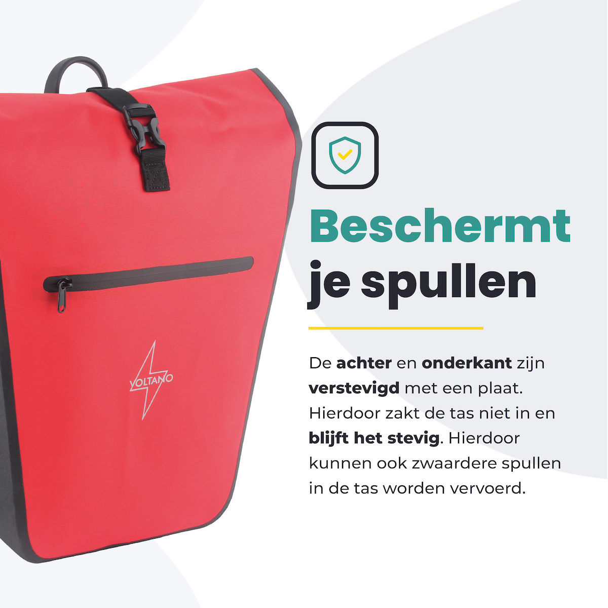 Voltano Luxe E-bike Fietstas 28L - Rood / Zwart - Pakaftas Met Laptop vak - 100% Waterdicht - Afbeelding 9
