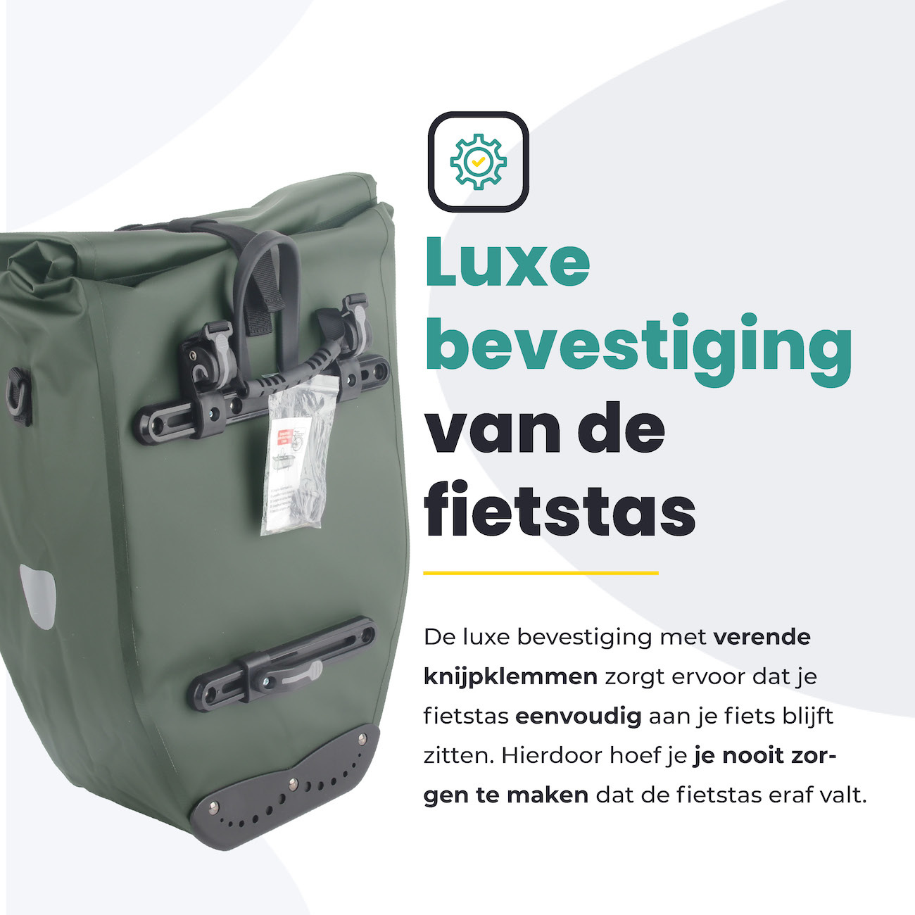 Voltano Luxe Fietstas 28L - Enkele Pakaftas - Olijf Groen - 100% Waterdicht - Afbeelding 3