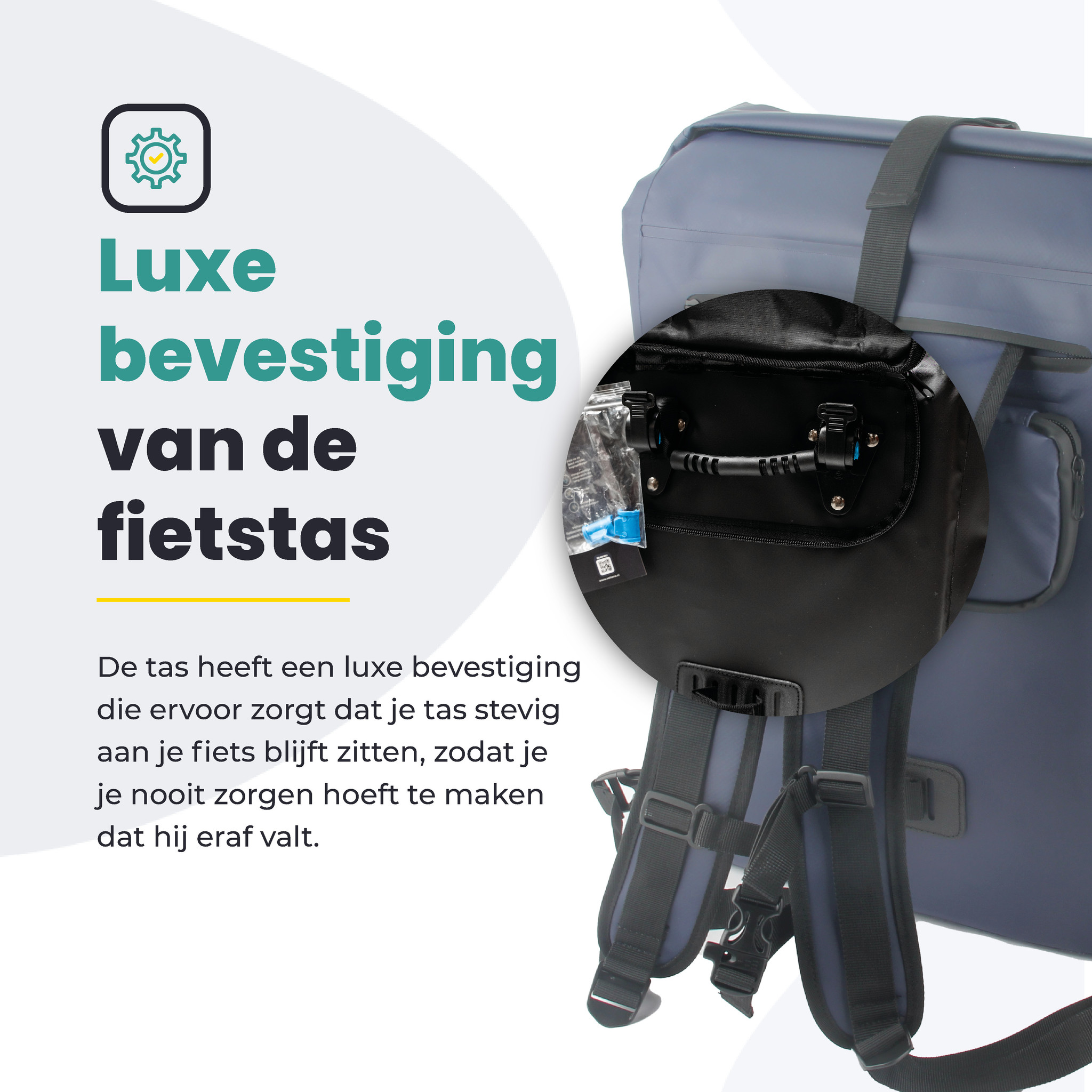 Voltano Luxe Fietstas / Rugtas 28L - Marine Blauw - Enkele Pakaftas - 100% Waterdicht - Afbeelding 7