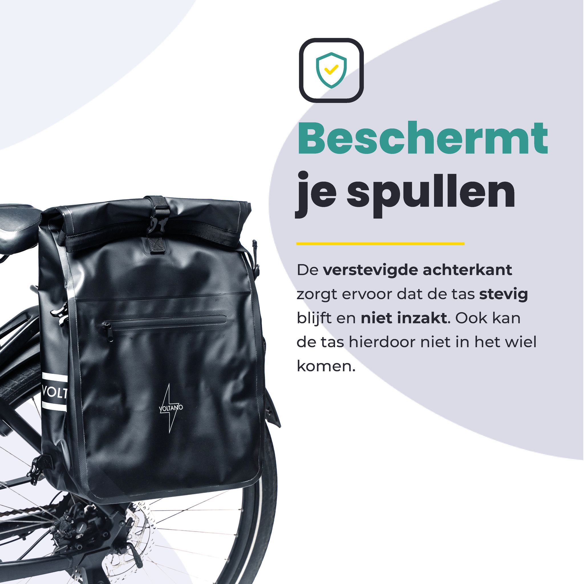 Voltano Luxe Fietstas / Rugtas 28L - Marine Blauw - Enkele Pakaftas - 100% Waterdicht - Afbeelding 10