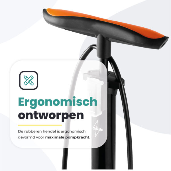 Voltano Hogedruk Fietspomp - Zwart - Manometer - Universele Pomp - Afbeelding 6