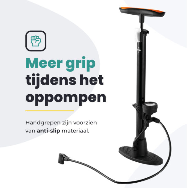 Voltano Hogedruk Fietspomp - Zwart - Manometer - Universele Pomp - Afbeelding 7