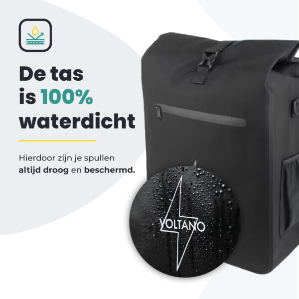 Voltano Luxe E-bike Fietstas / Rugtas - Zwart - 28L - Laptopvak - Afbeelding 7