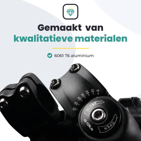 Voltano A-Head Verstelbare Stuurpen Voorbouw – 1-1/8” 28,6 / 130 mm / 31,8 mm – Zwart - º60 graden Verstelbaar - Stuur Verhoger - Afbeelding 2