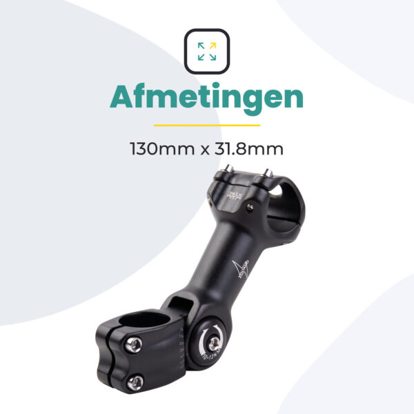 Voltano A-Head Verstelbare Stuurpen Voorbouw – 1-1/8” 28,6 / 130 mm / 31,8 mm – Zwart - º60 graden Verstelbaar - Stuur Verhoger - Afbeelding 5