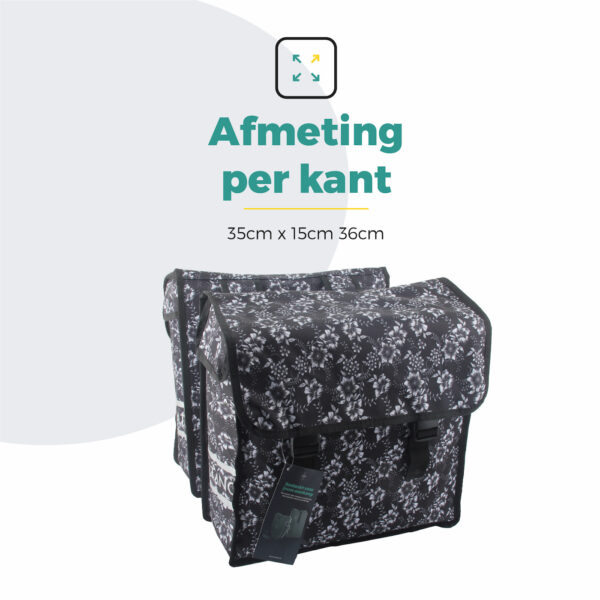 Voltano Dubbele Fietstas Floral Elegance - 38 Liter - Waterdicht Polyester - Afbeelding 10