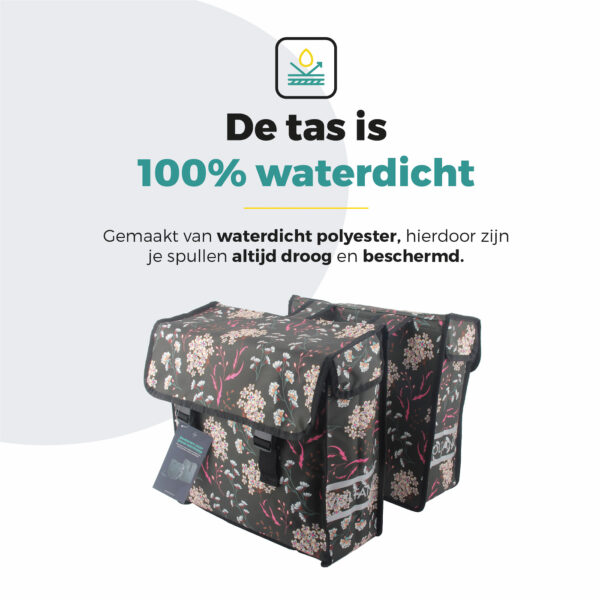 Voltano Dubbele Fietstas Pink Elegance - 38 Liter - Waterdicht Polyester - Afbeelding 2
