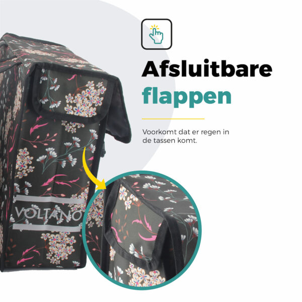 Voltano Dubbele Fietstas Pink Elegance - 38 Liter - Waterdicht Polyester - Afbeelding 8
