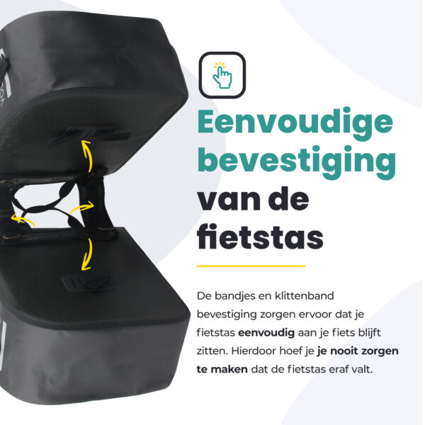 Voltano Dubbele Fietstas Rolltop Urban Black - 48 Liter - 100% Waterdicht - Afbeelding 8