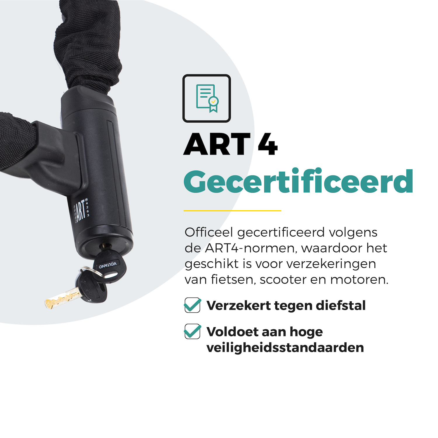Voltano Securo ART4 Motor Kettingslot Zwart - 130 CM - ART 4 Slot - Afbeelding 3