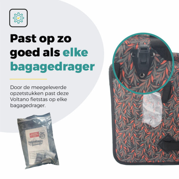 Voltano Voorgevormde Enkele Fietstas / Pakaftas - Crimson Leaf - 17L - Afbeelding 7