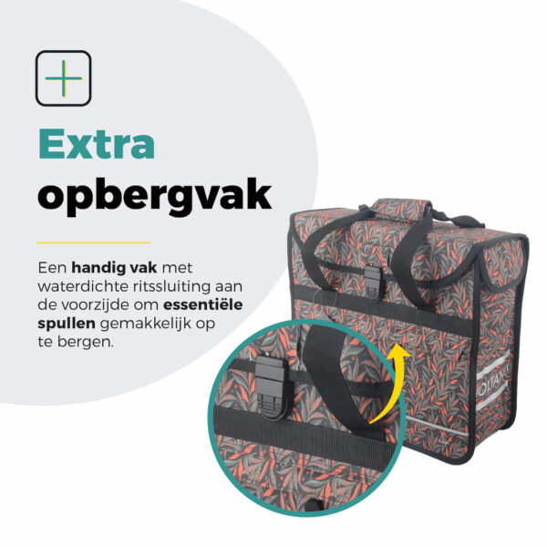 Voltano Voorgevormde Enkele Fietstas / Pakaftas - Crimson Leaf - 17L - Afbeelding 9