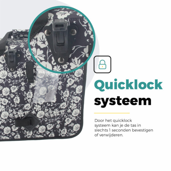 Voltano Voorgevormde Enkele Fietstas / Pakaftas - Midnight Blossom - 17L - Afbeelding 3