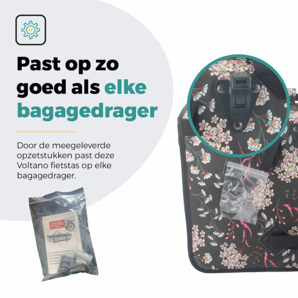 Voltano Voorgevormde Enkele Fietstas / Pakaftas - Pink Elegance - 17L - Afbeelding 2