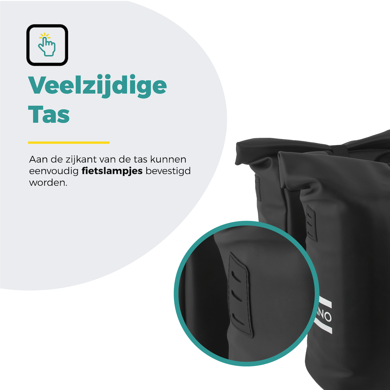Voltano Dubbele Fietstas Rolltop E-bike Pro - Zwart - 48 Liter - 100% Waterdicht - Afbeelding 6