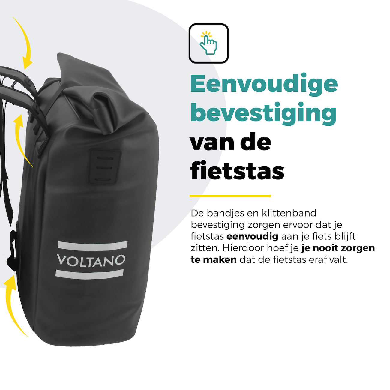 Voltano Dubbele Fietstas Rolltop E-bike Pro - Zwart - 48 Liter - 100% Waterdicht - Afbeelding 9