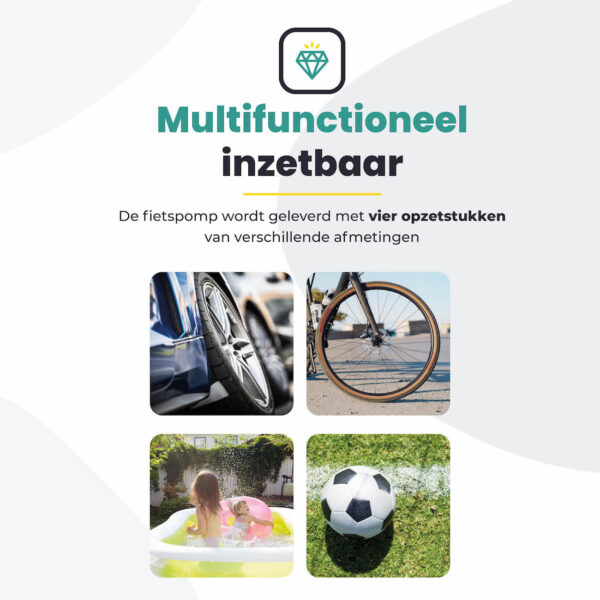 Voltano Draadloze Elektrische Fietspomp - Fietsbanden / Autobanden Pomp - 12V Luchtcompressor - Zaklamp Functie - Afbeelding 10