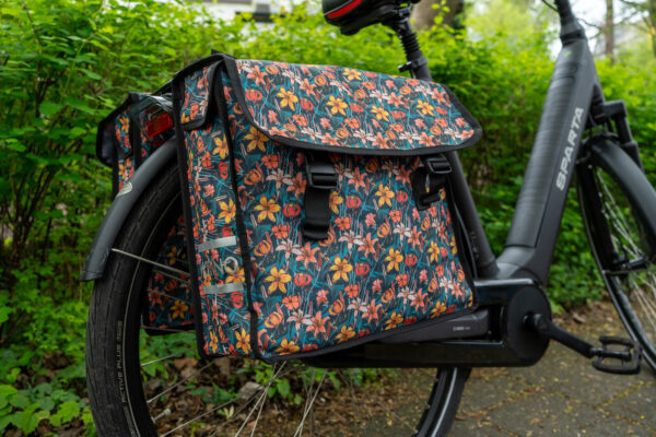 Voltano Dubbele Fietstas Floral Fiesta - 38 Liter - Waterdicht Polyester - Afbeelding 10