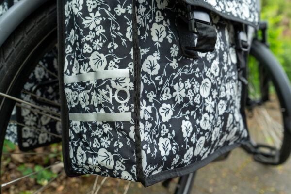 Voltano Dubbele Fietstas Midnight Blossom - 38 Liter - Waterdicht Polyester - Afbeelding 10