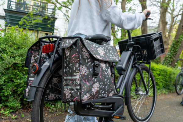 Voltano Dubbele Fietstas Pink Elegance - 38 Liter - Waterdicht Polyester - Afbeelding 6