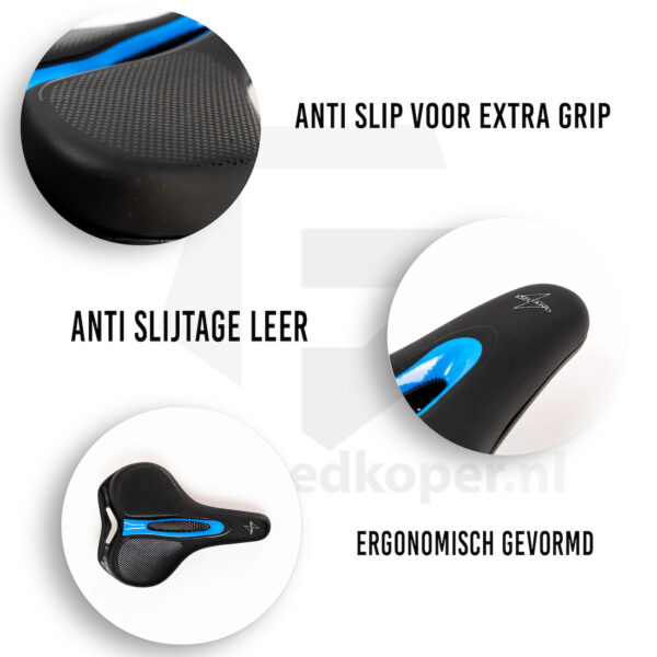 Voltano E-bike Fietszadel – Zwart / Blauw - Afbeelding 2