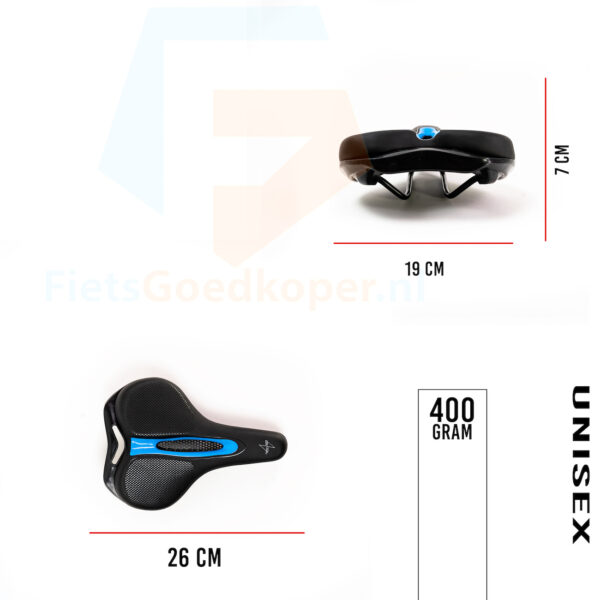 Voltano E-bike Fietszadel – Zwart / Blauw - Afbeelding 3