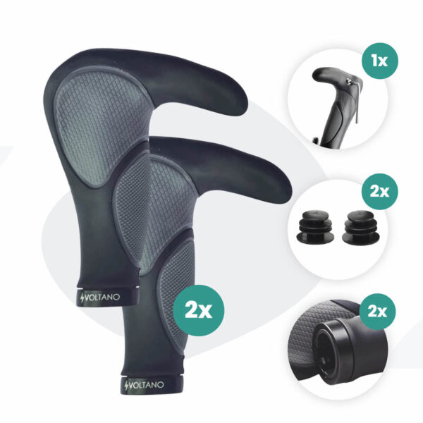 Voltano Ergonomisch Gevormde Fiets Handvatten Met Bar Ends -  Imbus - Incl. Bevestigingsmateriaal - Afbeelding 7