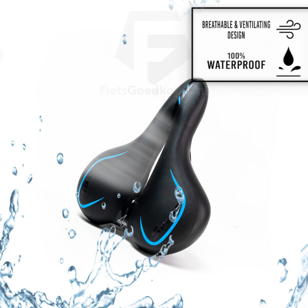 Voltano Fietszadel City / Tour - Zwart / Blauw - Met Uitsparing - Gel - Unisex - Afbeelding 5