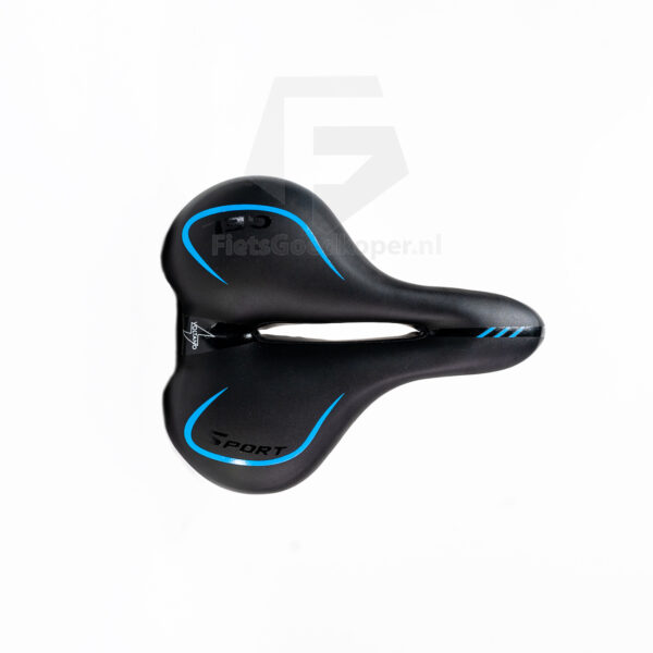 Voltano Fietszadel City / Tour - Zwart / Blauw - Met Uitsparing - Gel - Unisex - Afbeelding 6