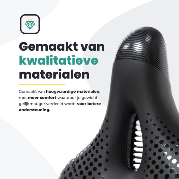 Voltano Gel Flow Fietszadel - Met Uitsparing - Zwart / Rood - Unisex - Afbeelding 2