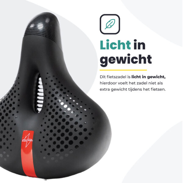 Voltano Gel Flow Fietszadel - Met Uitsparing - Zwart / Rood - Unisex - Afbeelding 4