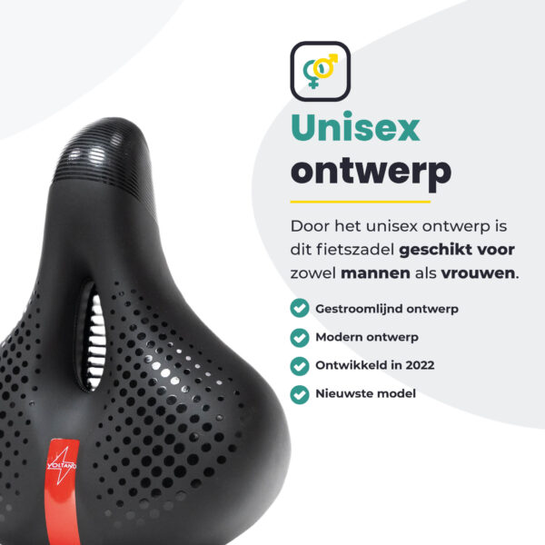 Voltano Gel Flow Fietszadel - Met Uitsparing - Zwart / Rood - Unisex - Afbeelding 6