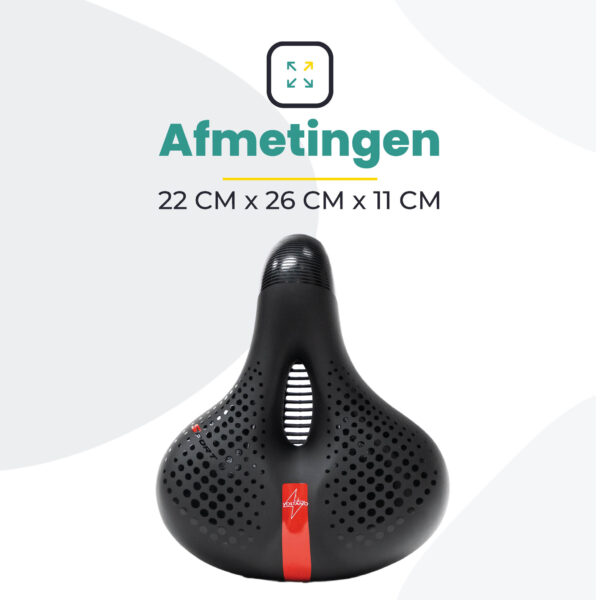 Voltano Gel Flow Fietszadel - Met Uitsparing - Zwart / Rood - Unisex - Afbeelding 8