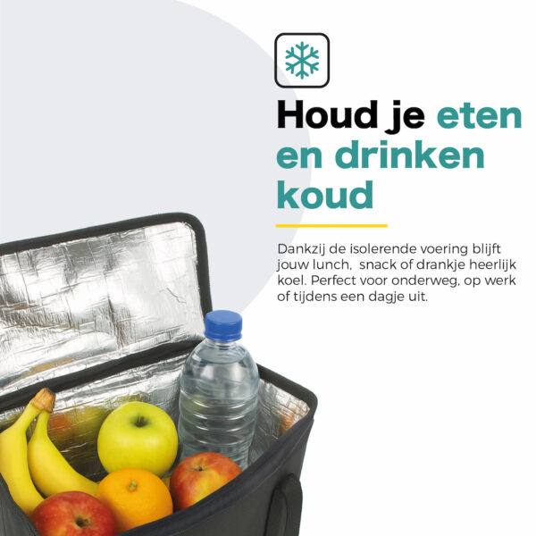 Voltano Koeltas Voor Fietstas Of Rugtas - Inleg Koeltas - Boodschappentas - Zwart - 20 Liter - Afbeelding 2