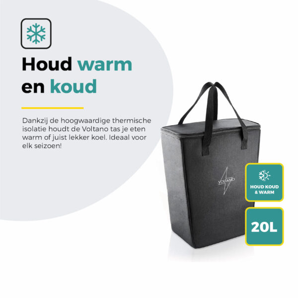 Voltano Koeltas Voor Fietstas Of Rugtas - Inleg Koeltas - Boodschappentas - Zwart - 20 Liter - Afbeelding 5
