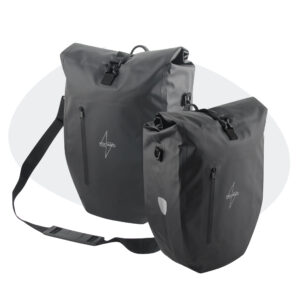 Voltano Luxe Fietstas 28L - Enkele Pakaftas - Zwart - 100% Waterdicht