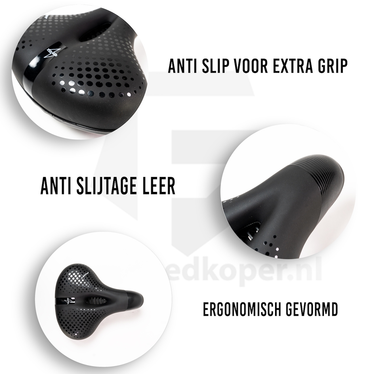Voltano Pro Gel Fietszadel - Met Uitsparing - Zwart - Unisex - Afbeelding 2