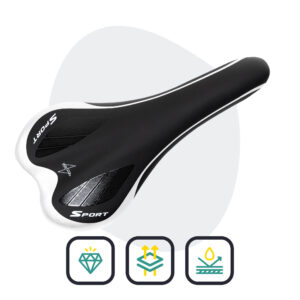 Voltano Race / MTB Fietszadel – Zwart / Zilver - Unisex