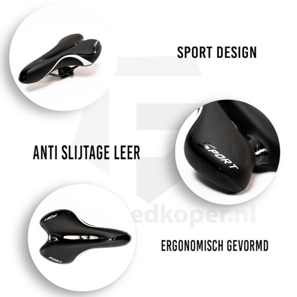 Voltano Sport Fietszadel – Zwart - Gel - Trekking Zadel - Afbeelding 2