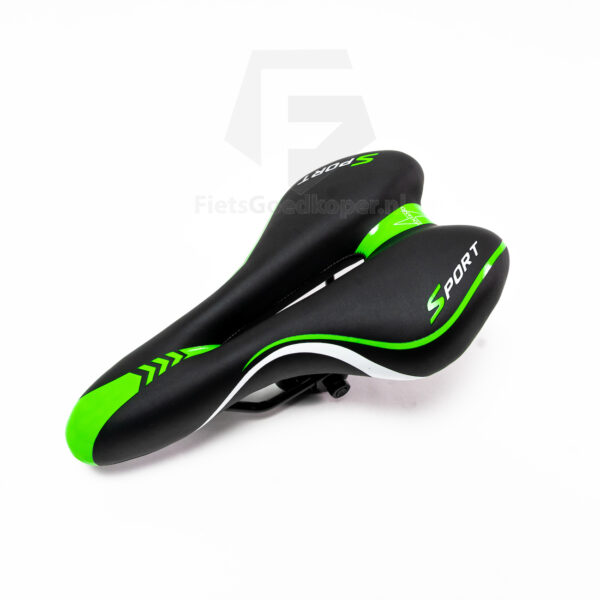 Voltano Sport Fietszadel – Zwart / Groen - Gel - Trekking Zadel - Afbeelding 6