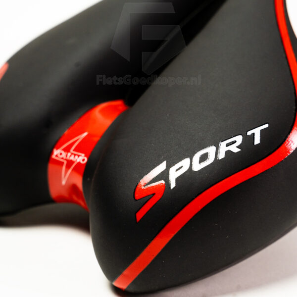 Voltano Sport Fietszadel – Zwart / Rood - Gel - Trekking Zadel - Afbeelding 8