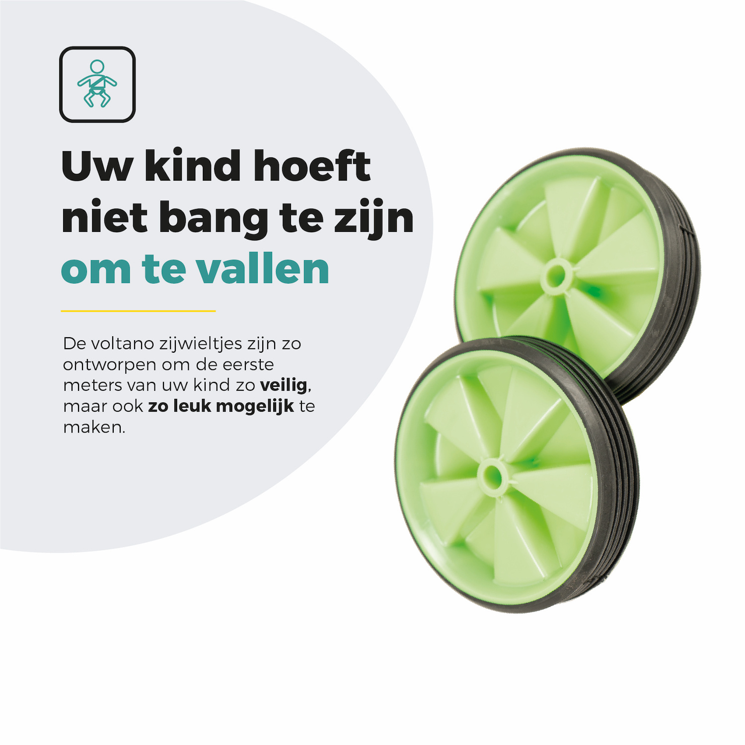 Voltano Zijwieltjes – Groen – 12-20 Inch - Afbeelding 5