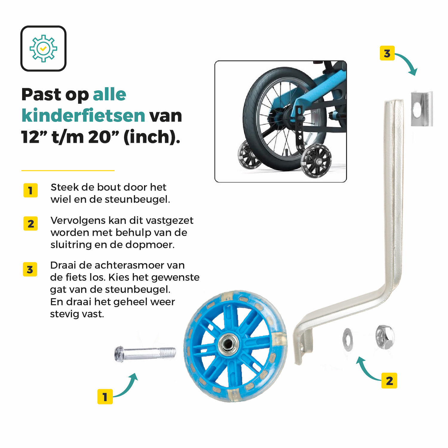 Voltano Zijwieltjes LED Verlichting – Blauw – 12-20 inch - Afbeelding 2