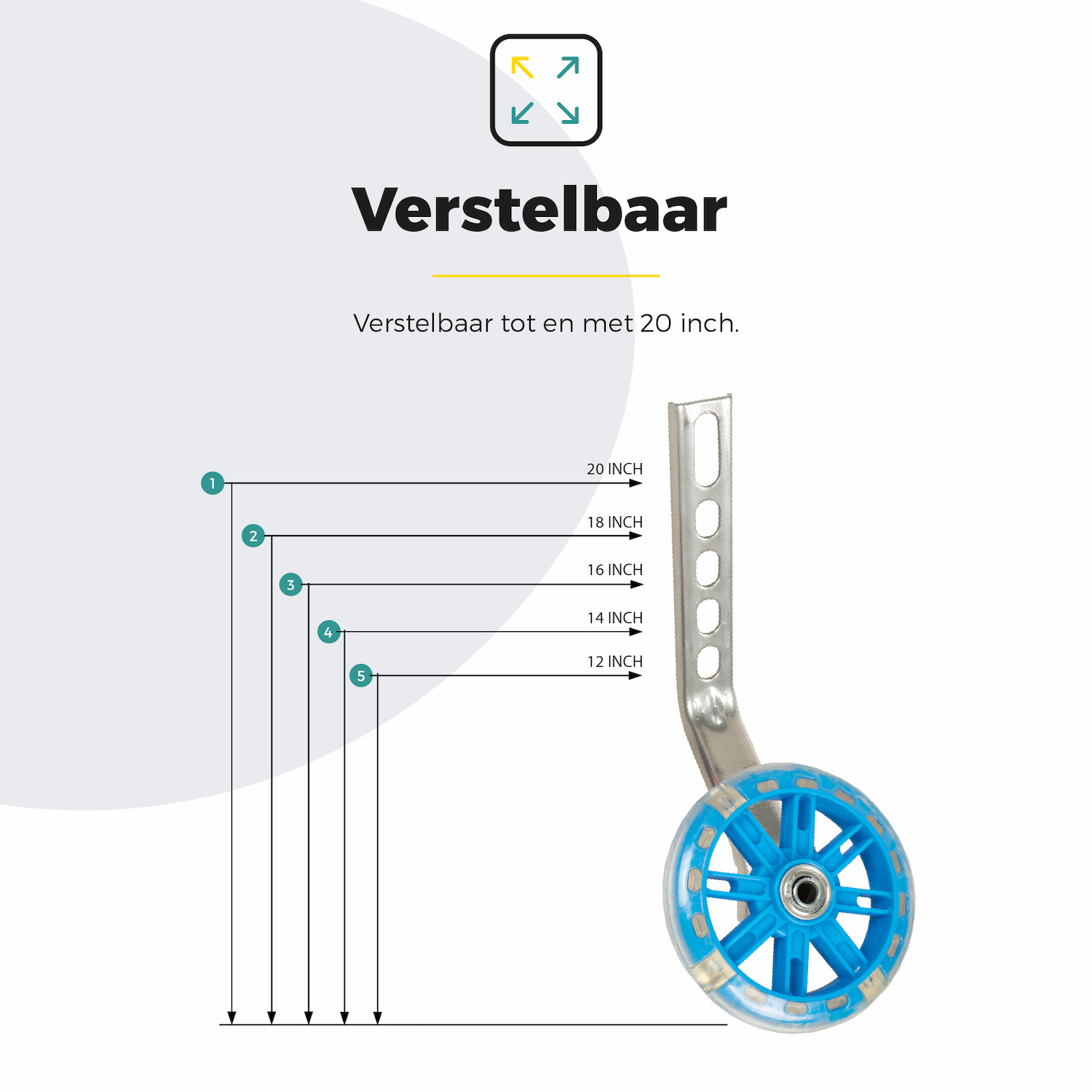Voltano Zijwieltjes LED Verlichting – Blauw – 12-20 inch - Afbeelding 4