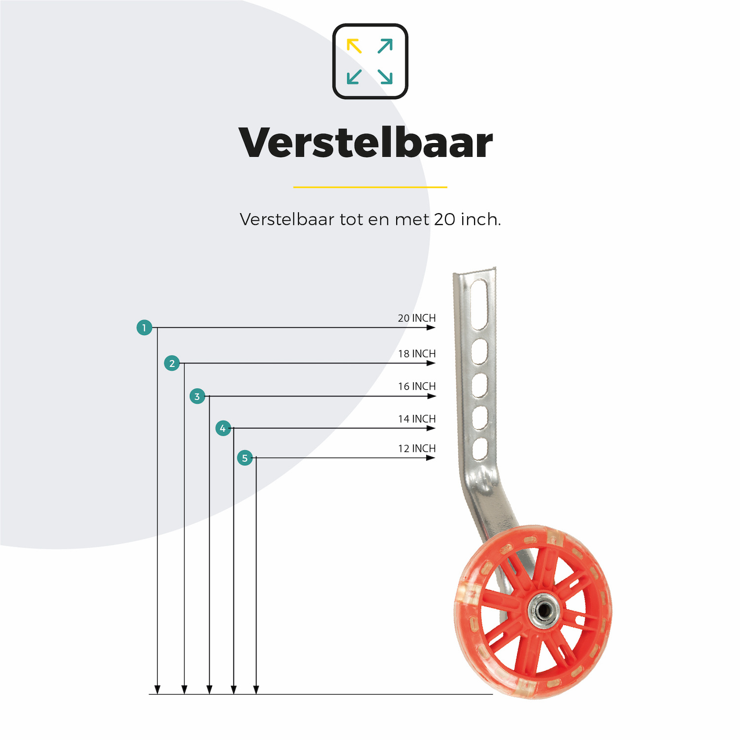 Voltano Zijwieltjes LED Verlichting - Rood - 12-20 inch - Afbeelding 4